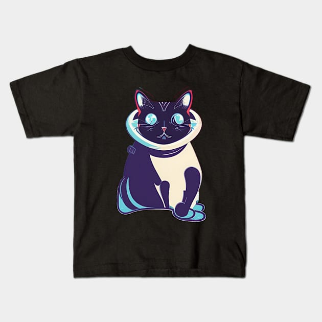 Space Kitty Kids T-Shirt by Forgotten Times